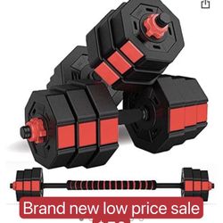 Dumbbells Set, Adjustable Weights 3-in-1 Set Barbell 44Lb, Home Gym Equipment for Men Women Gym Workout Fitness Exercise with Connecting Rod