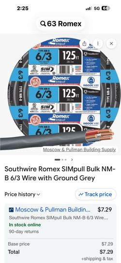 6/3 Romax, 125 feet