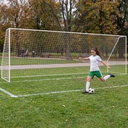 ZenSports 24FT x 8FT Regulation Size Soccer Goal Net for Teens & Adults, Steel Frame Soccer Net for Backyard, School, Club Training & Matches