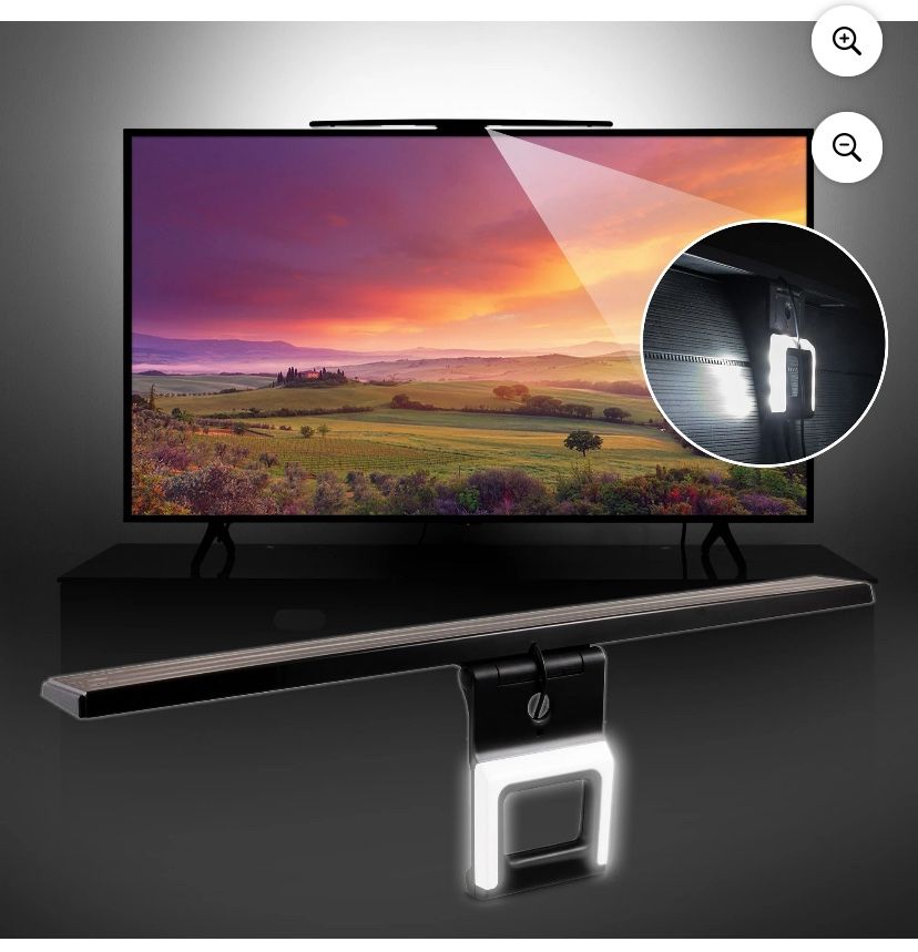 GE Indoor HDTV Amplified LED Antenna with Backlighting, 55-mile Range, VHF UHF 1080P 4K Ready, 46003