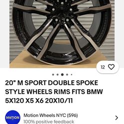 20" M SPORT DOUBLE SPOKE STYLE WHEELS RIMS FITS BMW 5X120 X5 X6 20X10/11