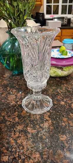 Antique glass candle holder