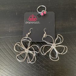 Silver Earrings & Ring