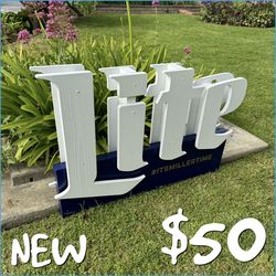 MILLER LITE BEER BAR WOOD SIGN NEW