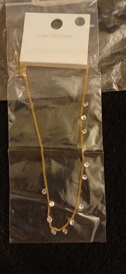Single Strand Necklace With 13 Cubics