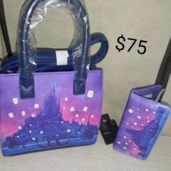 Disney Tangled Hand Purse And Wallet Set 