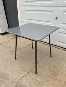 30"x30" Silver Steel top 4-leg Charcoal Base Dining Table