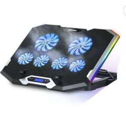 Laptop Cooling Pad, RGB, 6 Quiet Fans, Adjustable heights, Perfect condition 