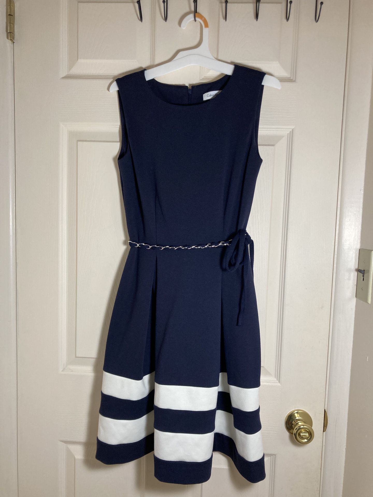 Calvin Klein Dress with Silver Metal Ring Belt