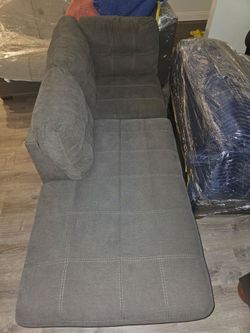 Gray Fabric Futon Sofa Bed