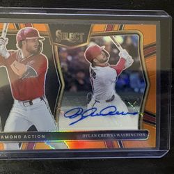 2025 Panini Select RC Dylan Crews Diamond Level Orange PRIZM AUTO /75 Nationals