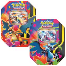 CHARIZARD MEGA Y MEGA X TINS