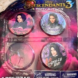 Disney Descendent party buttons