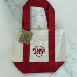 Limited Trader Joes Mini Canvas Tote Bag 