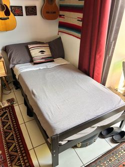 Twin foam mattress and frame