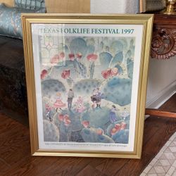 1997 Texas Folk life Festival Framed Poster