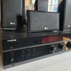 Receiver And 5 Speakers For Sale ,home Entertainment. 