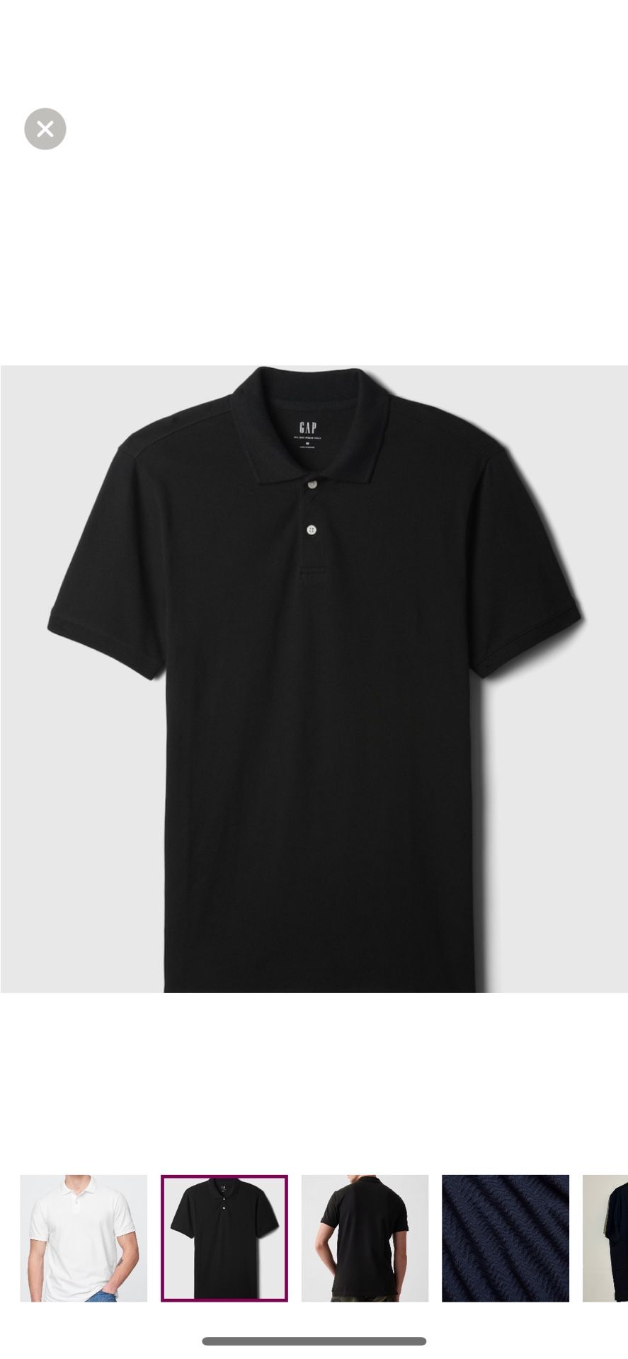 NWT Black GAP Stretch Polo Shirt Size XL
