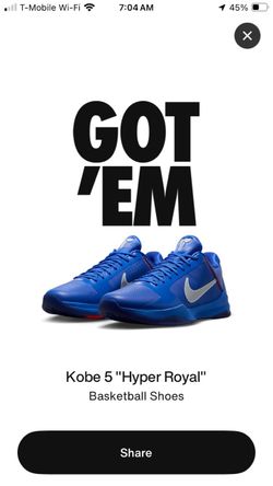 Nike Kobe 5 Hyper Royal Basketball Shoes men’s 12.5