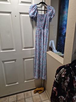 Light Purple Dress With Pink Flowers