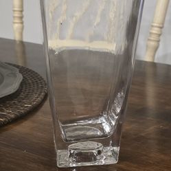 Thick Cut Glass Vase