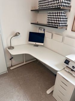 White IKEA Desk (left wing) minor damage