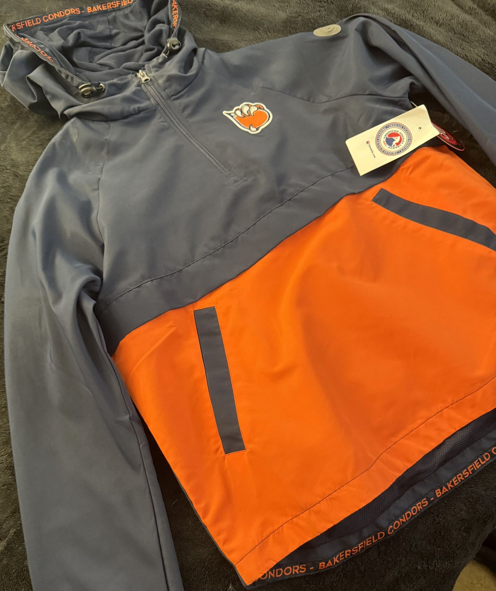 Bakersfield Condors Hockey Cutler Anorak Jacket Orange/blue Female Size Small