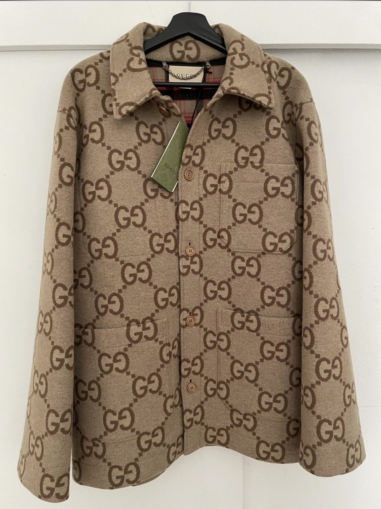 Gucci Jumbo GG Wool Jacket Sz 50