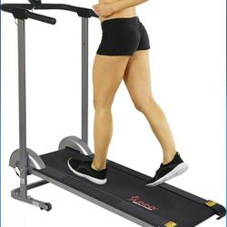 Sunny Health and Fitness Manual Compact Walking Treadmill with LCD Monitor Bundle with Tech Smart USA Fitness & Wellness Suite