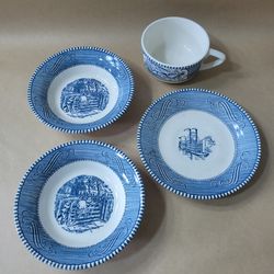 Currior and Ives dishes