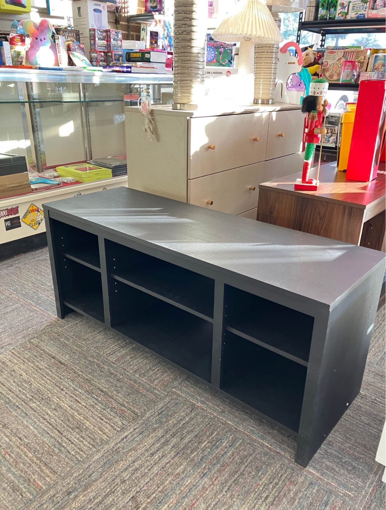 TV Stand for TVs up to 50", Black Oak Finish, New