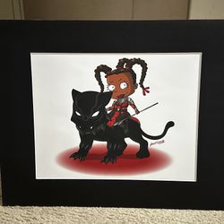 16x20 "Warrior Princess" Cartoon Mashup Art – Hand Drawn & Matted