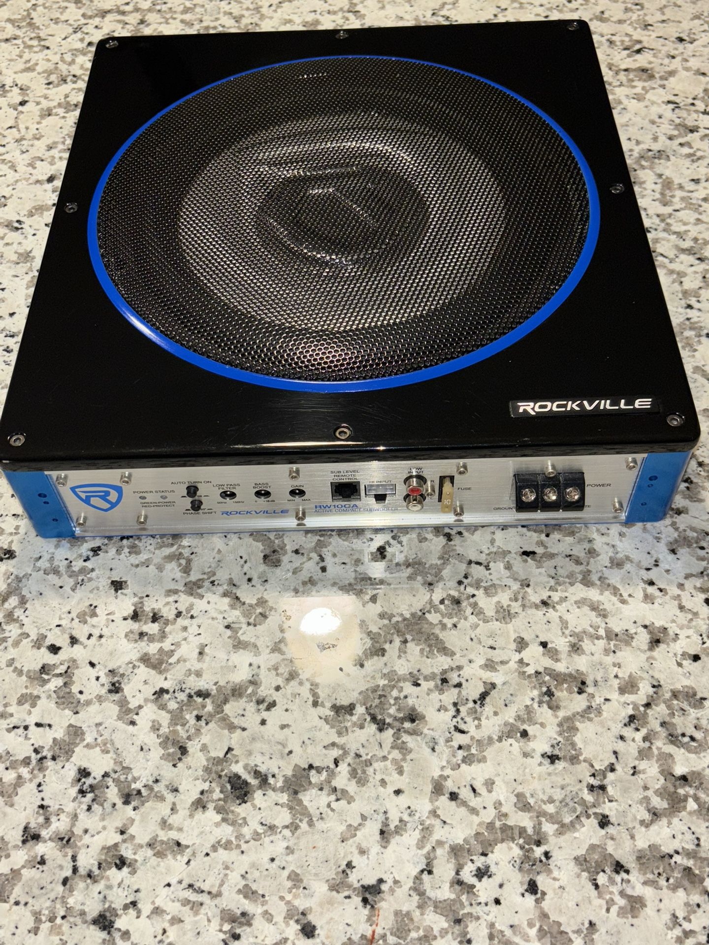 Rockville RW10CA 10 800 Watt Slim Low Profile Active Powered Subwoofer