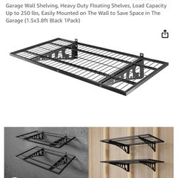 Garage Wall Shelving, Heavy Duty Floating Shelves, Load Capacity Up to 250 lbs, Easily Mounted on The Wall to Save Space in The Garage