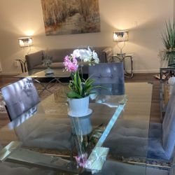 Furnitures, Modern Lights, Coffee Table , Side Tables, Tv Stand& Dining Table + 6 Chairs