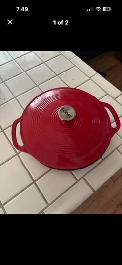 Lodge Red Enameled Cast Iron Dutch Oven with Lid - Great