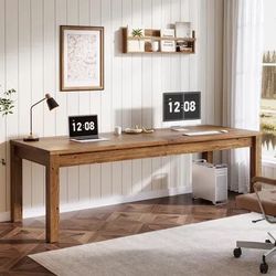 Solid Wood 2-Person Desk – Spacious & Durable