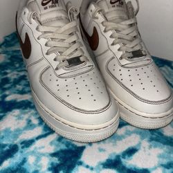 Nike Air Force 1s Brown On White 