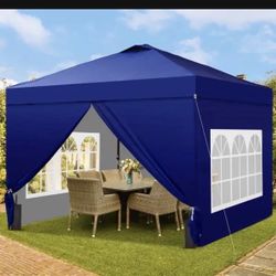 New Ainfox 12x12 Pop up Canopy Tent with One Push Setup and Sidewalls, With Sandbags Red, Blue, Black & White. (while Supplies Last)