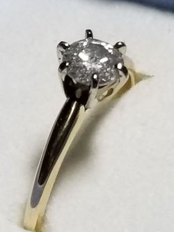 Big Genuine 0.60ct 14k solid yellow gold Diamond Ring