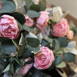1 Pink Peonies & Eucalyptus Garland