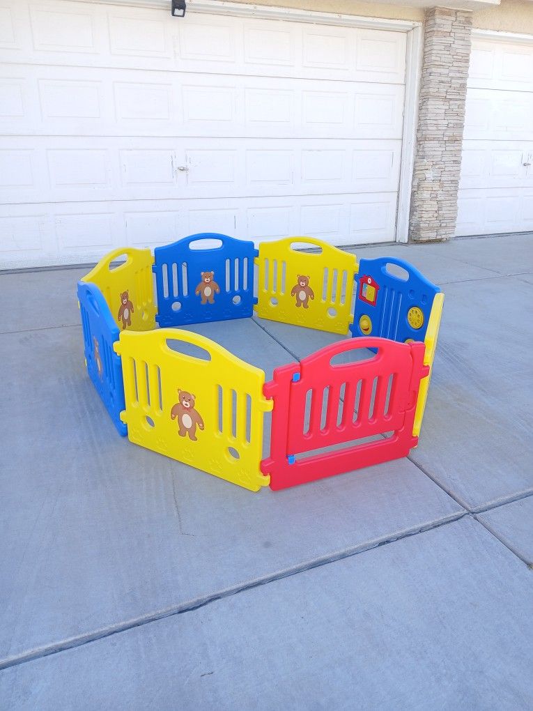 Fence Kidzone Baby Playpen Kidzone Sided Baby Playpen/ Baby Gate