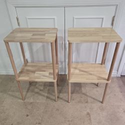 Brand New Set Of 2 Solid Wood Side Tables