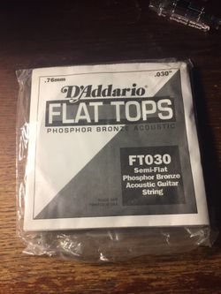 4) d Addario Flat Tops FT030 .030 semi flat strings