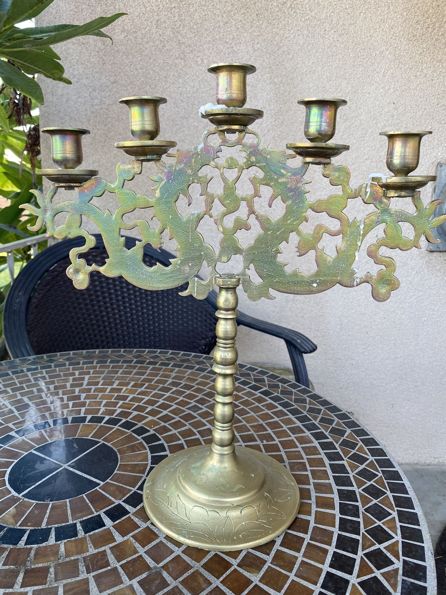 Antique Brass Chinese Candelabras