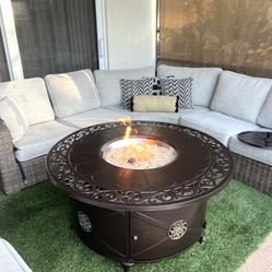 Like New Bronze Round Cast Aluminum Decorative Fire Pit 