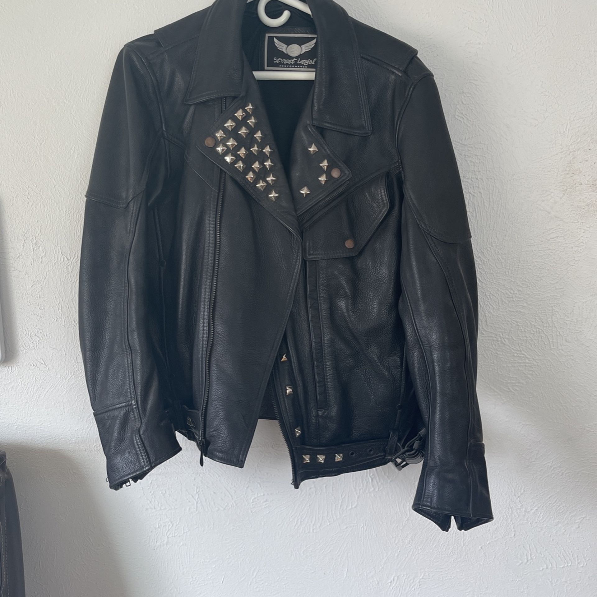 Mid Sized Biker Leather Jacket
