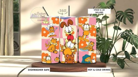 Garfield & Odie 20 Oz Stainless Steel Tumbler (READ DESCRIPTION)
