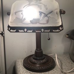 1 Old Antique Desk Lamp And 1 Vintage Table Lamp