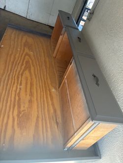 Gray Painted Wood Dresser with Drawers